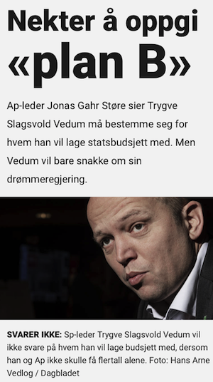 Hva er Vedums plan B